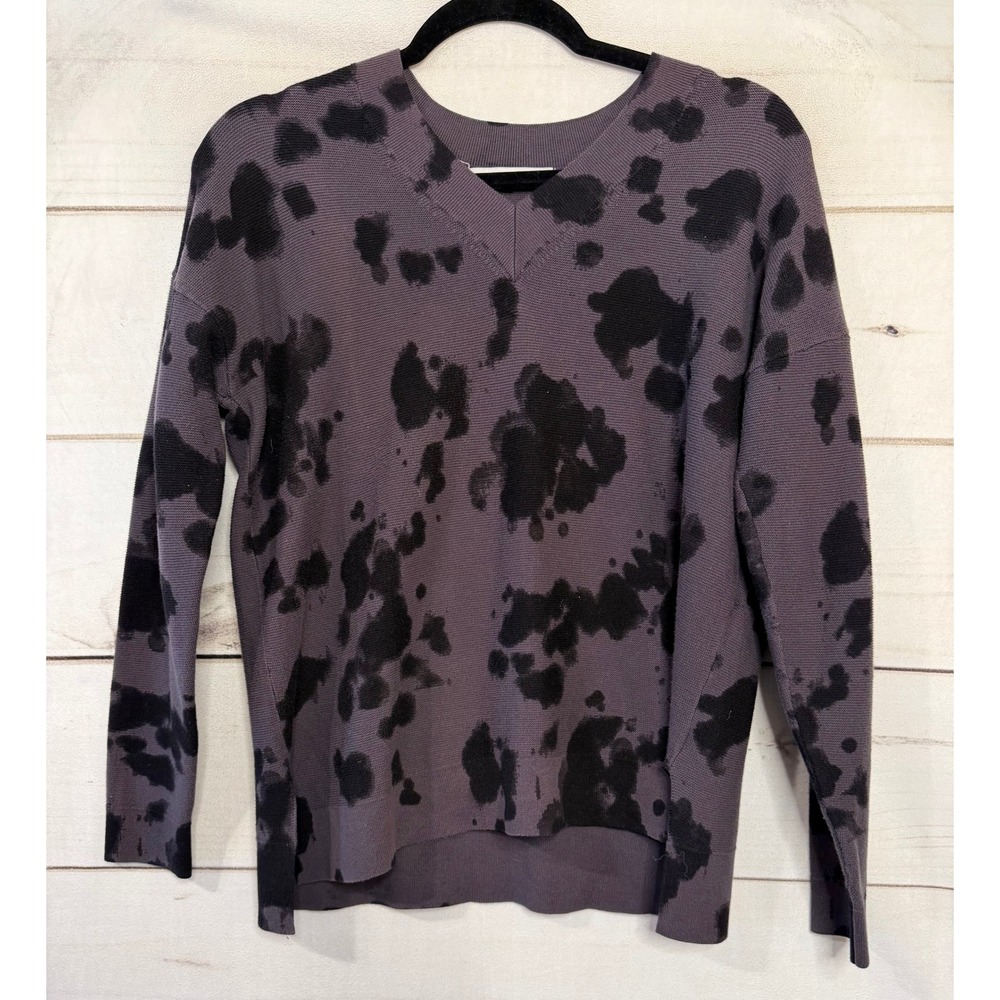 kokun women's tie dye knit sweater v neck long sleeve casual top size‎ s